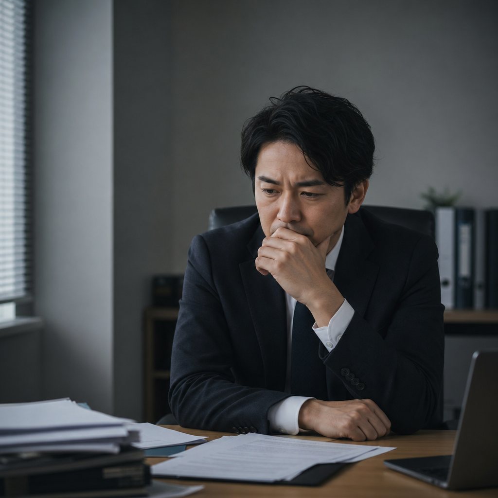 英語に悩む経営者のイメージ